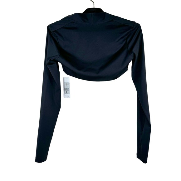 Halara Black Cloudful Air Plush Cropped Yoga Sports Top Medium NWT - Picture 3 of 11